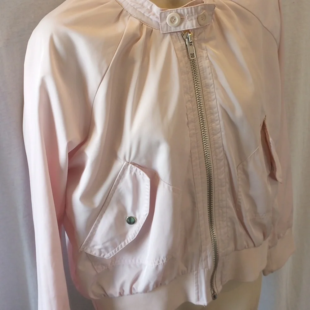 Free People Light Pink Bomber Jacket, EUC Medium - Picture 4 of 5